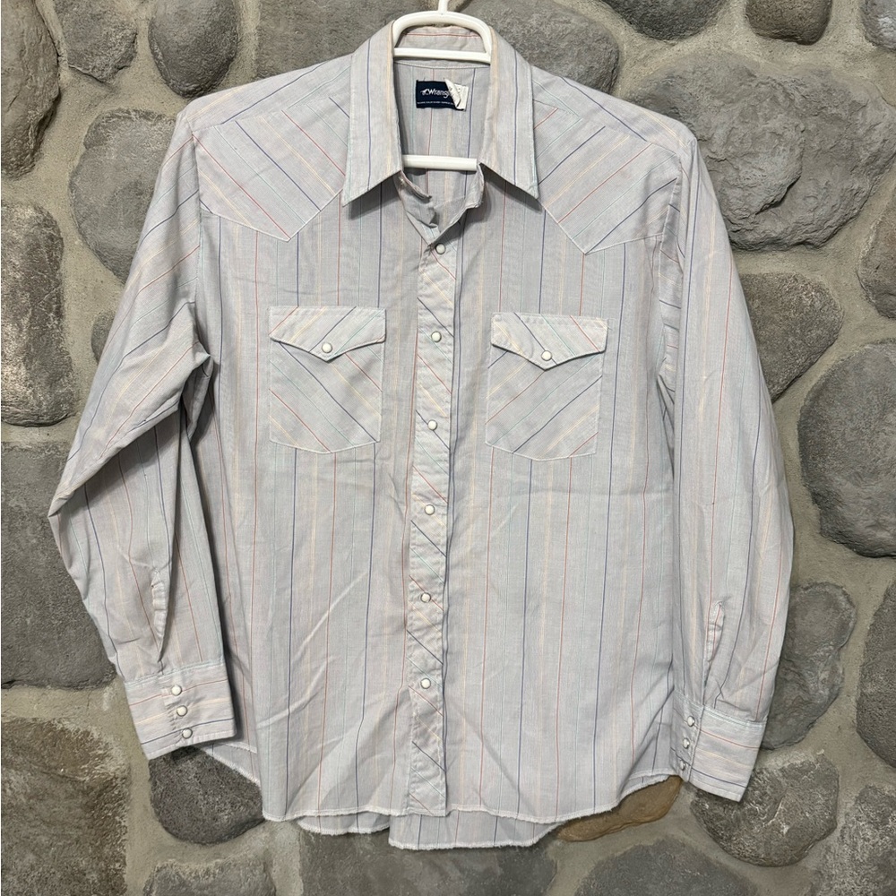 Vintage Men’s Wrangler Pearl Snap Western Shirt XL – Made in USA X-Large